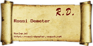 Rossi Demeter névjegykártya